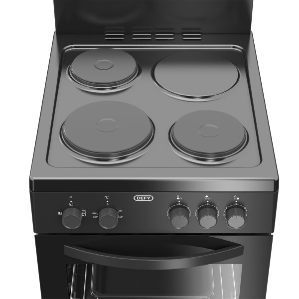 Defy 50cm 3 Plate Compact Plug In Stove - Black - Image 4