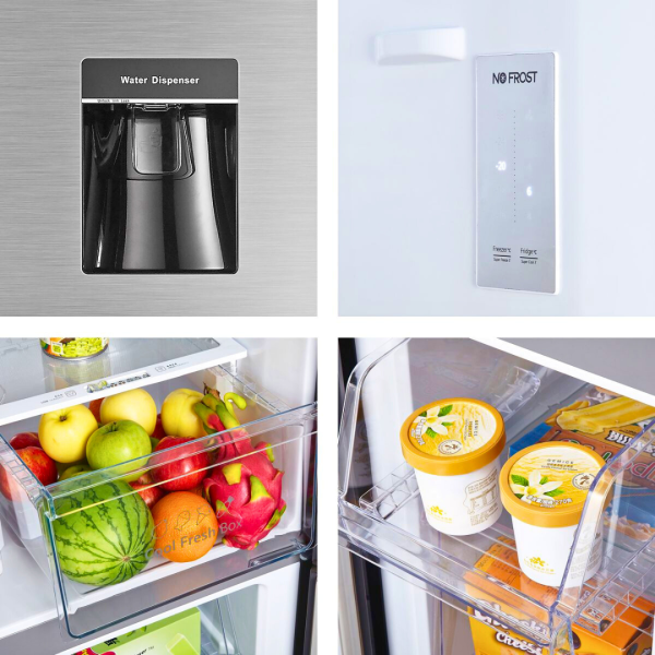 Hisense 392L No Frost 4 Door Inox Freezer Fridge with Water Dispenser (*Box Damaged) - Image 4