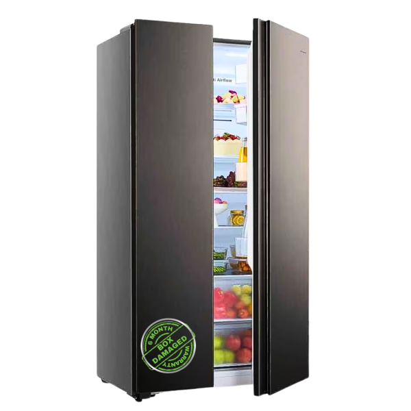 Hisense 508L No Frost Side by Side Titanium Inox Fridge Freezer (*Box Damaged) - Image 4